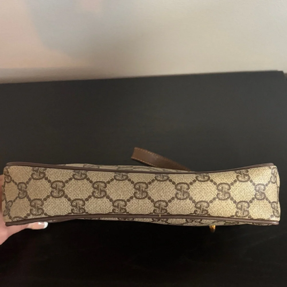 Gucci Beige and Brown Monogram Wristlet Pouch - Picture 8 of 9